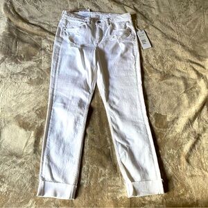 H&M slim boyfriend white denim pants